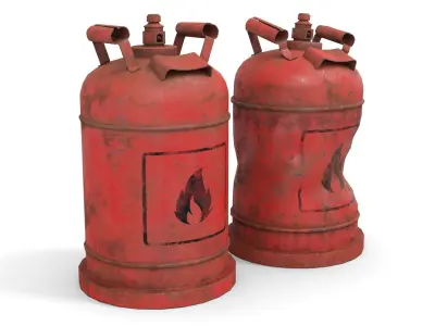 Bottle Cylinder Gas Low-poly 3D model