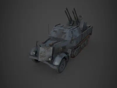 FlakTank german tank Low-poly 3D model