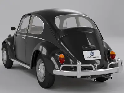 Volkswagen Beetle Fusca 1300 1963 Low-poly 3D model