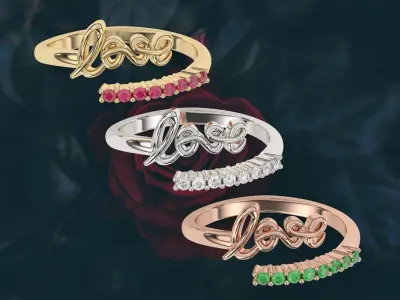 Love valentine ring  3D print model