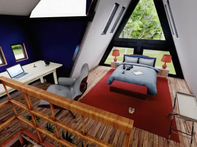 Two Storey A - Frame tiny house 3D model