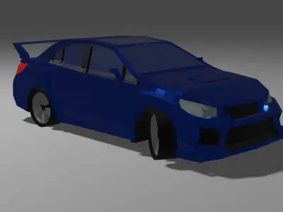 low-poly sedan car set Low-poly 3D model