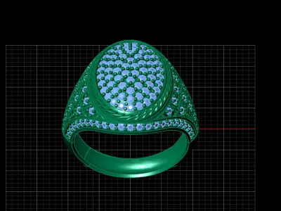 Print Ready STL 3DM  Gents Rings Diamond Men Ring  3D print model