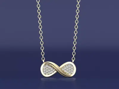 Classic Infinity Diamond Necklace 3D CAD Jewelry Design 3D print model