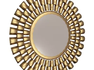 Round Mirror Wall Art Decor Low-poly 3D model