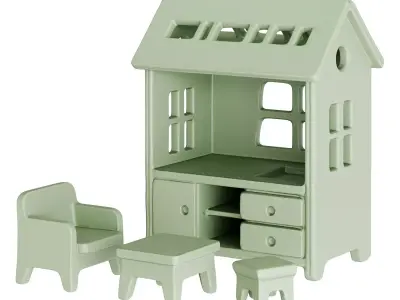 Wooden Kids House Decor Low-poly 3D model