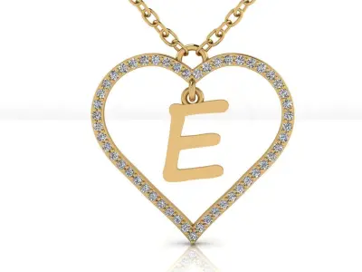 Jewelry Diamond Alphabet Pendant E 3D print model