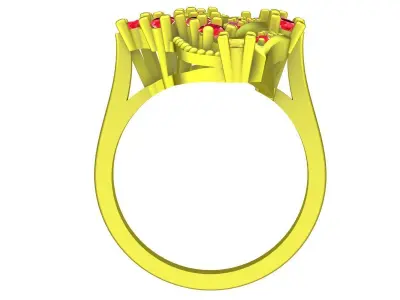 Elegant Floral Cluster Gemstone Ring for Women 5478 3D print model