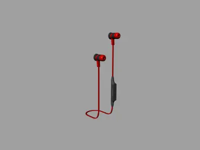 Wireless Sport red Bluetooth headset  3D print model