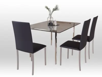 Glass Dining Table Low-poly 3D model