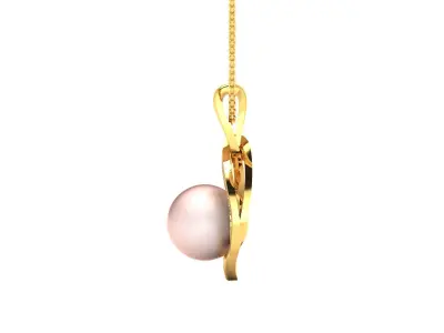 Solitaire Women Pendant 3DM STL OBJ FBX Render Details 3D print model 8