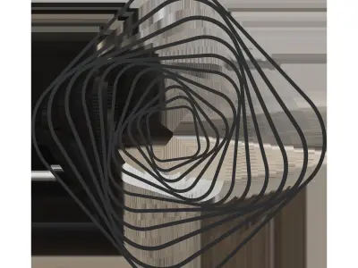 Univers wall panel metallic black 3D model