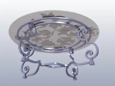 Jungle leaves table 3D model