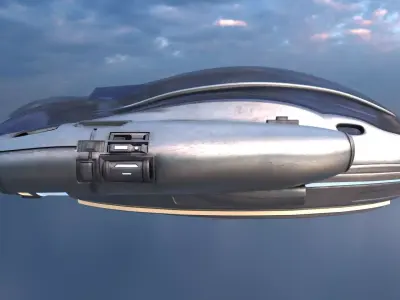 Spaceship flying modern style Mid Poly SciFi Model 3D model