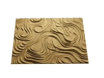 3D Wall Panel mural decor set relief stl 09 3D model