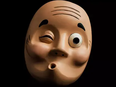 Japanese Hyottoko Mask Props Second Life toy 3D print model