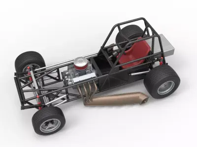 Vintage Dirt Modified stock car Base Version 3 Scale 1 to 25 3D print model