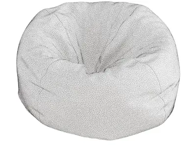 Bean bag gray fur 3D model