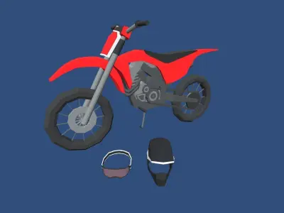9t5 Low Poly Motocross Low-poly 3D model