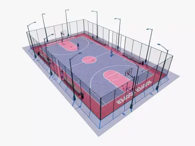 Basketball Court Low-poly 3D model shop