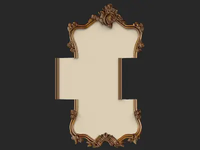 Mirror luxury carved antique decoration 3D print model