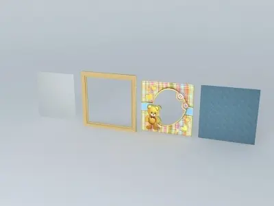 Picture Frame Bespoke Teddy Time for a Baby Boy Free 3D model