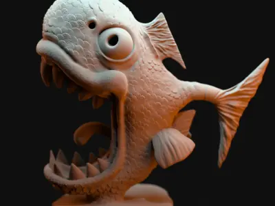 3d funny fish model 3D print model
