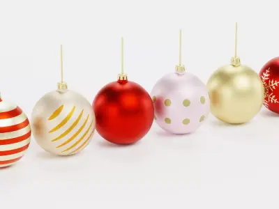 Christmas Ball Ornament Collection Low-poly 3D model