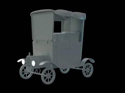 CarThesis old fashioned car Low-poly 3D model