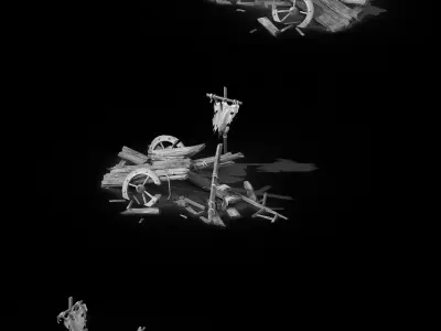 Game Barracks - Broken Tank 3D model