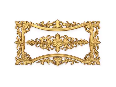 Plaster decorative frame ornament 11 3D model