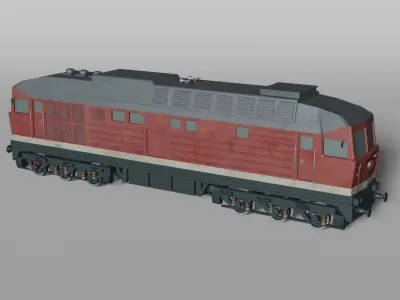 Old East-German Diesel locomotive 3D model