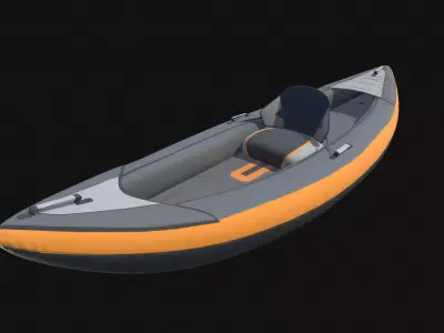 Inflatable Kayak without paddle Low-poly 3D model