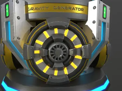 Sci-fi gravity generator Low-poly 3D model