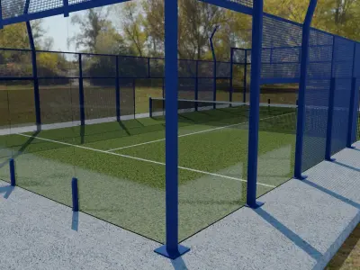 Padel court 3D model