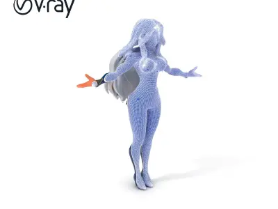 Star Guardian Cosmic Defender D Character Model Low-poly 3D model