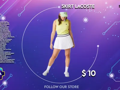  Female clothes short skirt Low-poly 3D model