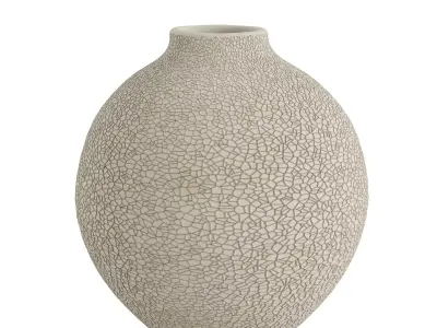 Ceramic vase with embossed pattern 3D model