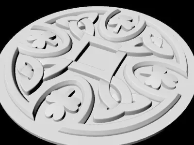 Central decor ornament for furniture 3D model 73