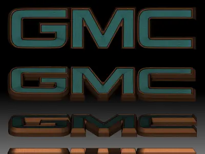 GMC logo General Motors car brand for 3D printer or CNC router 3D print model