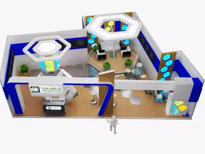 Booth Exhibition Stand a480a 3D model