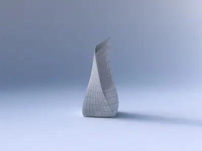 Vase twisted squeezed and bent quadratic 2 with grid plates 3D print model