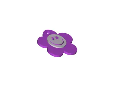 Flower Keychain 3D Print Model Free 3D print model