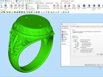 Spartacus man ring  gold jewelry printable 3D model 3D print model