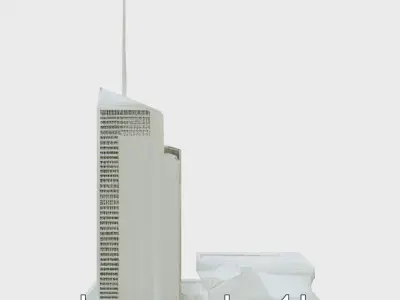 Futuristic Skyscraper City Skyline Model Low-poly 3D model