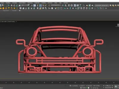 Porsche 911 Wireframe VER 1 - Porsche 911 Turbo 930 3D print model