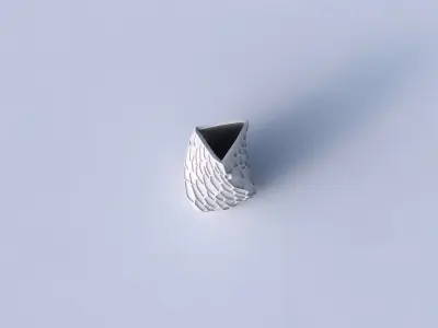 Vase twist curved tipping triangle with organic dents 3D print model