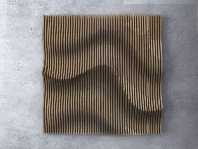 Parametric Wavy Wooden Wall Decor - 20 - CNC files for cutting 3D model