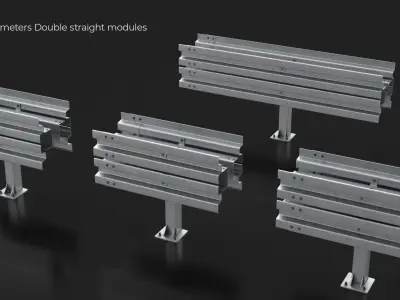 Road Barrier Modular Detailed collection  3D model