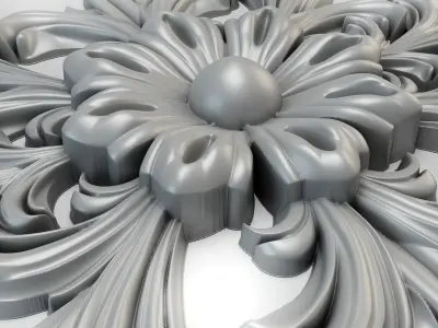 3D stl model of a flower for CNC router  3D print model